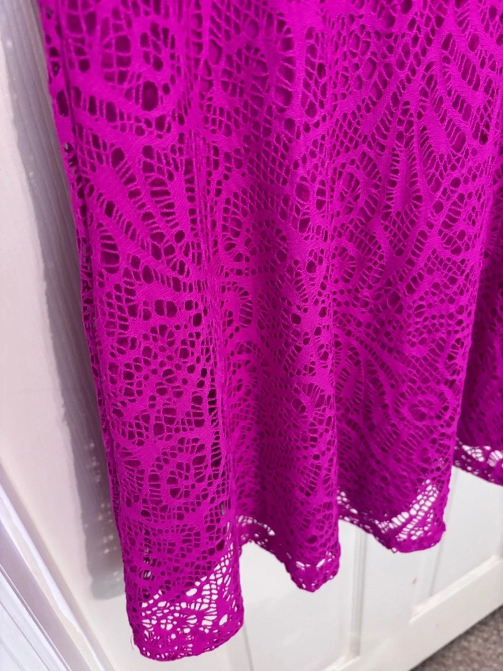 Apt. 9 Bright Fuchsia Lace Mini Dress - Picture 2 of 5